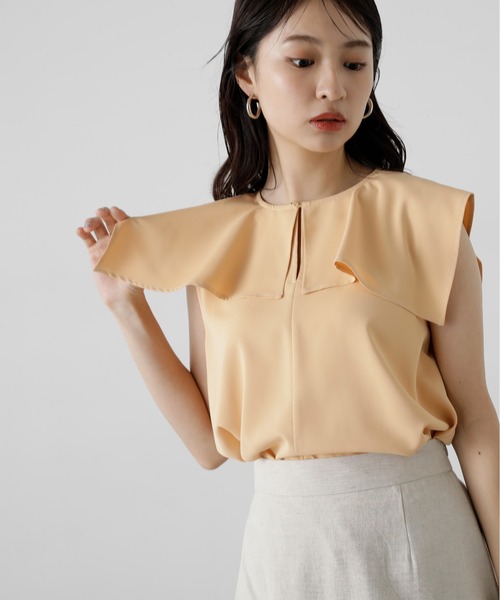 「N.（N. Natural Beauty Basic）」 ノースリーブブラウス MEDIUM オレンジ レディース