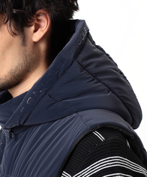 NICOLE CLUB FOR MEN ダウンベスト ベスト 「NICOLE SPORTS」ロゴ