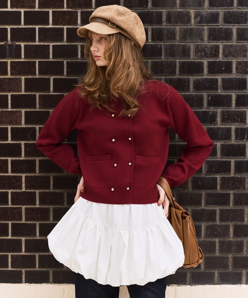 Sinoon 赤いチュールミニスカート フリル付き Sinoon フリル付きバーガンディミニスカート - メルカリ