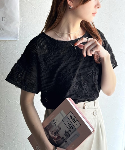 「classicalelf」 半袖カットソー MEDIUM チャコール レディース