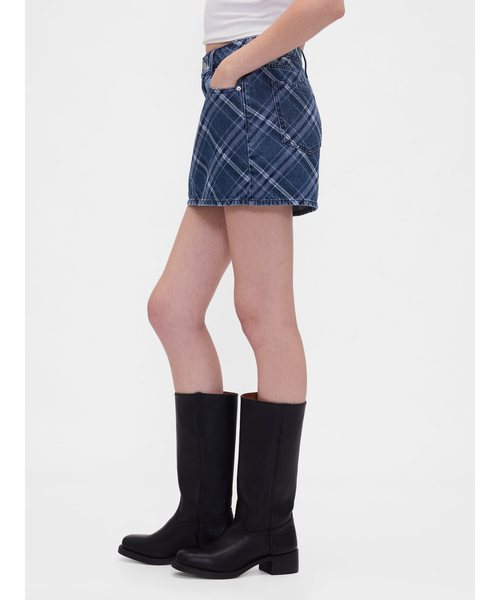 GAP デニムスカート デニム プレイド ミニスカート : ZOZOTOWN
