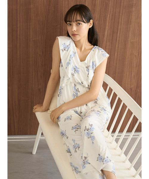 ハマ⭐️gelatopique 花柄ルームウェア ONE SIZE gelato pique（ジェラートピケ） パジャマ ルームウェア 中花柄ロング