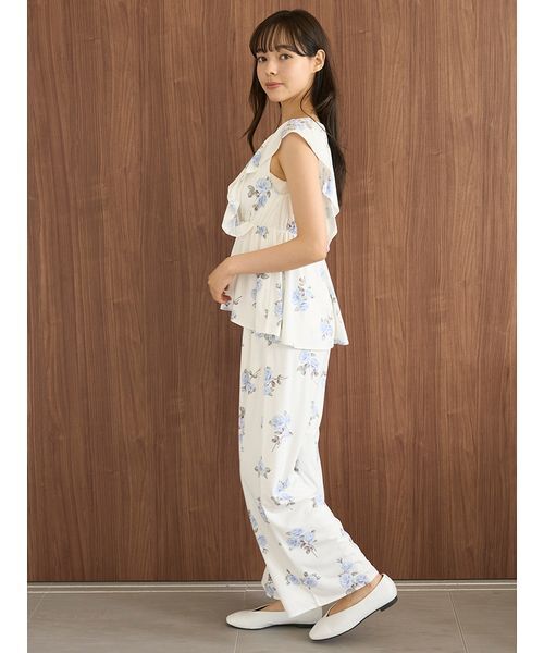 gelato pique（ジェラートピケ） パジャマ ルームウェア 中花柄ロング