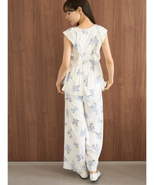 gelato pique（ジェラートピケ） パジャマ ルームウェア 中花柄ロング