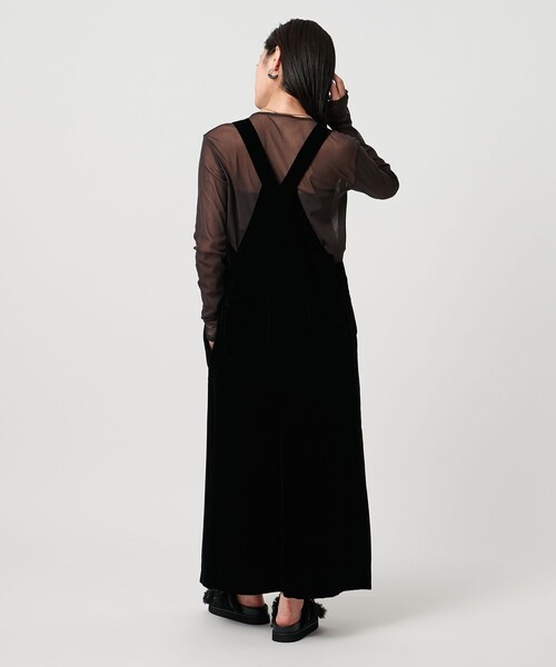 ユナイテッドアローズ　ベルベット サロペット スカート　ワンピース UNITED ARROWS ベルベット サロペット スカート （NAVY