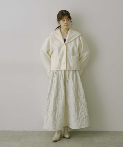 HEIREN コート アウター 「HEIREN」セーラーカラーウール調ショート