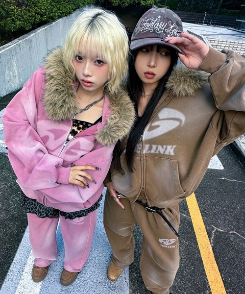 A'gem（エージェム） パーカー A'GEM/9 × .kom ファー付加工ジップ