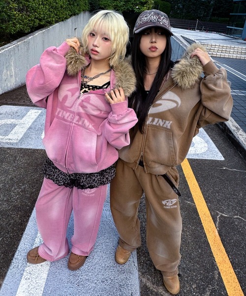 A'gem（エージェム） パーカー A'GEM/9 × .kom ファー付加工ジップ