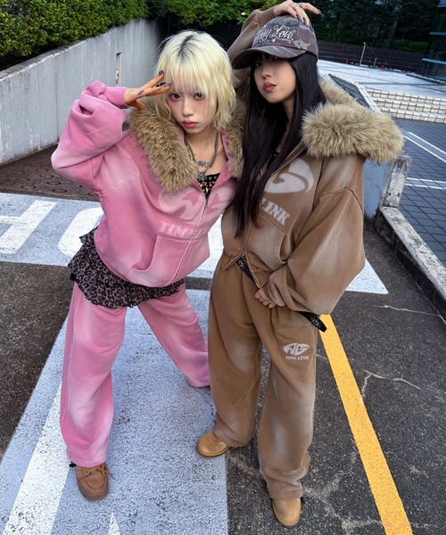 A'gem（エージェム） パーカー A'GEM/9 × .kom ファー付加工ジップ