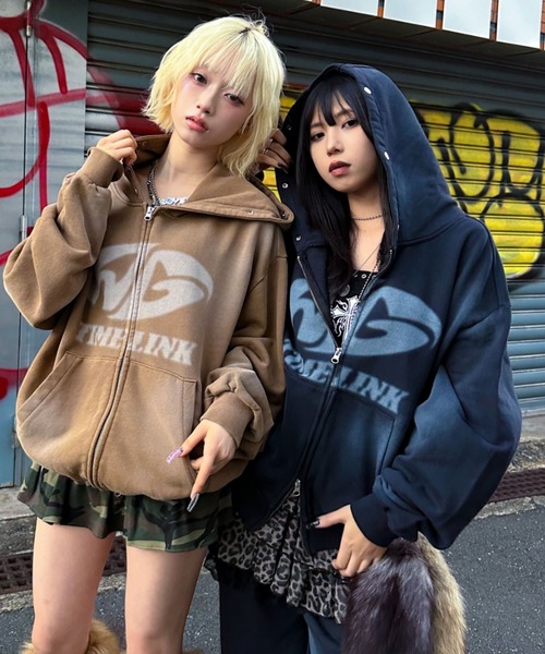 A'gem（エージェム） パーカー A'GEM/9 × .kom ファー付加工ジップ