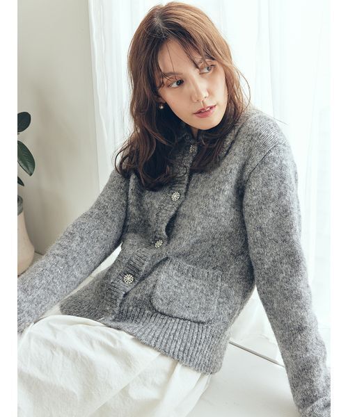 ミラオーウェン♡ビジューニットカーディガン♡完売品♡フレイアイディー ミラオーウェン♡ビジューニットカーディガン♡完売品♡フレイアイディー