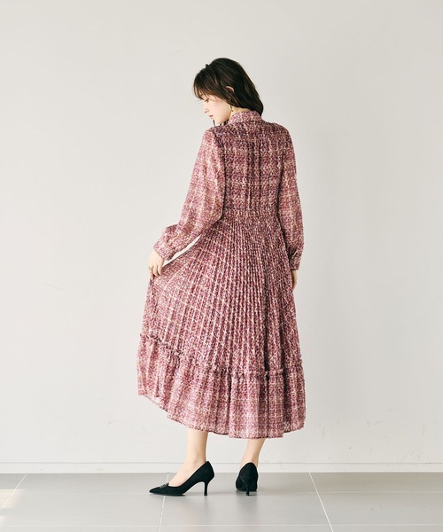 Audie a Muses（オーディア ミューズ） ワンピース ツィードプリント