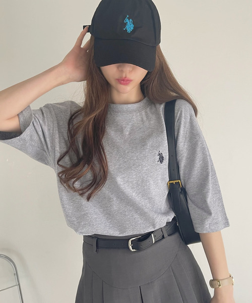 「U.S. POLO ASSN.」 半袖Tシャツ M オフホワイト レディース_画像4