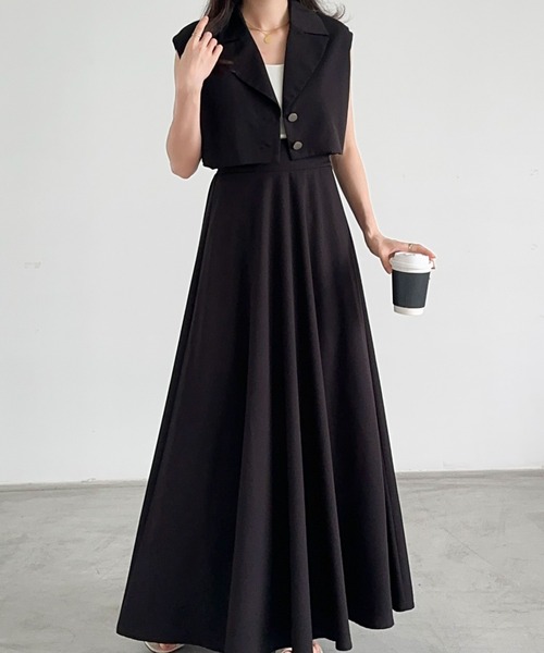 「ECLIN」 セットアップ L ベージュ レディース_画像2