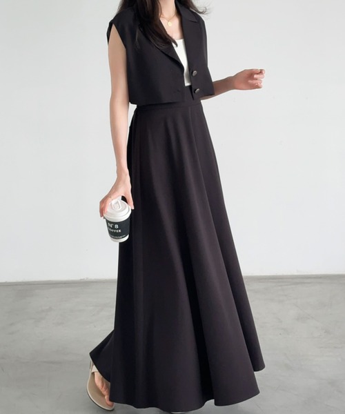 「ECLIN」 セットアップ L ベージュ レディース_画像6