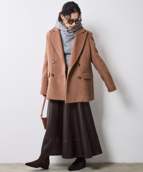 CHIC STYLE（シックスタイル） スカート フェイクレザーフレアスカート