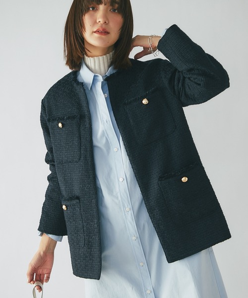 RIVE DROITE（リヴドロワ） ツイードジャケット FREE オフホワイト