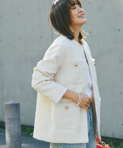 RIVE DROITE(リヴドロワ) プードルツイードジャケット RIVE DROITE(リヴドロワ)プードルツイードジャケット