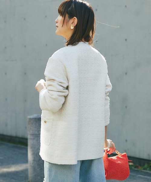 RIVE DROITE（リヴドロワ） ツイードジャケット FREE オフホワイト
