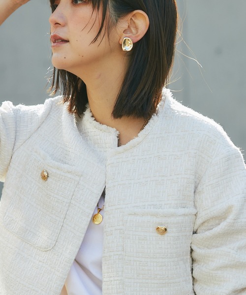 RIVE DROITE（リヴドロワ） ツイードジャケット FREE オフホワイト