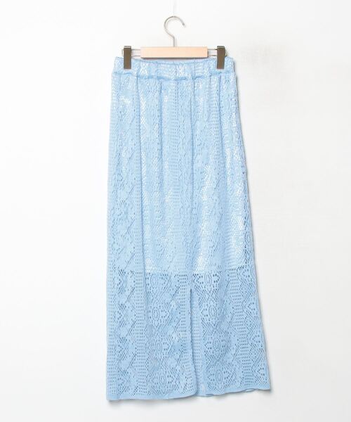 BONLECILL（ボンルシール） レースフレアスカート FREE ブルー
