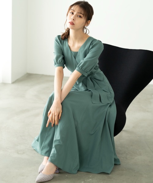 「MISCH MASCH」 半袖ワンピース S レッド レディース_画像8