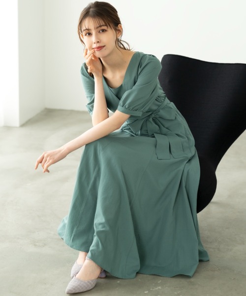 「MISCH MASCH」 半袖ワンピース S レッド レディース_画像9