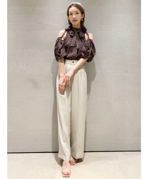 「SNIDEL」 半袖ブラウス ONE SIZE ベージュ レディースの画像