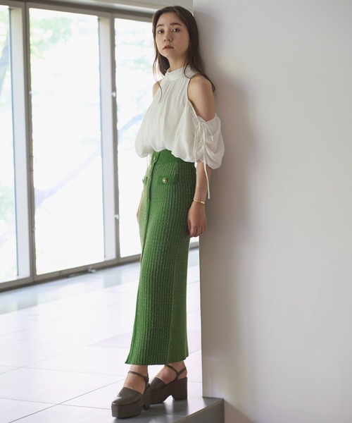「SNIDEL」 半袖ブラウス ONE SIZE ベージュ レディースの画像