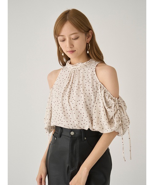 「SNIDEL」 半袖ブラウス ONE SIZE ベージュ レディースの画像