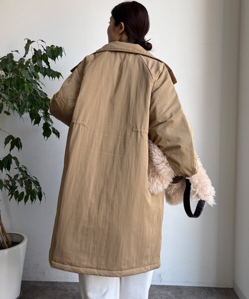 OUTIL ウティ　ベージュ ロングコート フェピュール feepur スタンドカラーロングコート （BEG