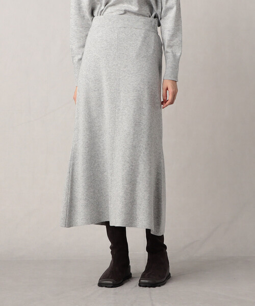 「Comme ca Mature」 ニットスカート LARGE ライトグレー レディース_画像2
