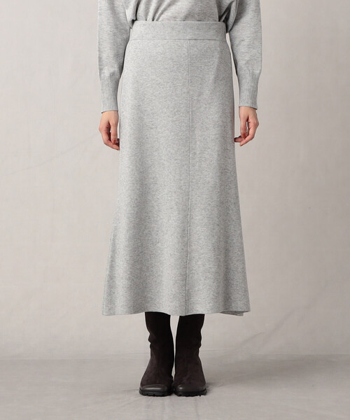 「Comme ca Mature」 ニットスカート LARGE ライトグレー レディース_画像4
