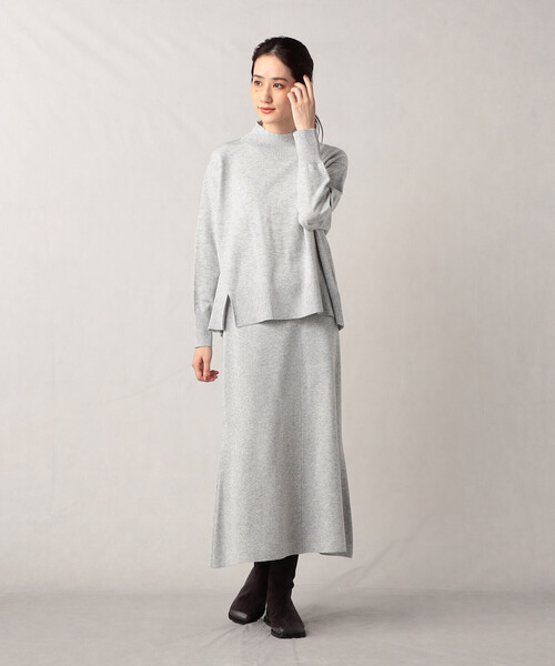 「Comme ca Mature」 ニットスカート LARGE ライトグレー レディース_画像8
