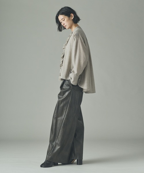 Curensology（カレンソロジー） ブラウス シャツ /ウールMIXビエラ