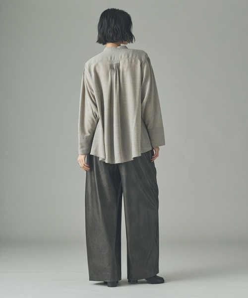 Curensology（カレンソロジー） ブラウス シャツ /ウールMIXビエラ