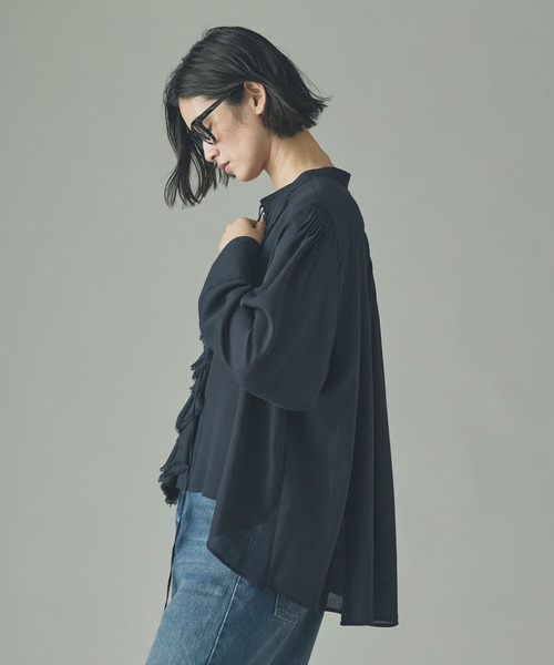 Curensology（カレンソロジー） ブラウス シャツ /ウールMIXビエラ