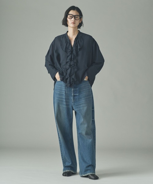 Curensology（カレンソロジー） ブラウス シャツ /ウールMIXビエラ