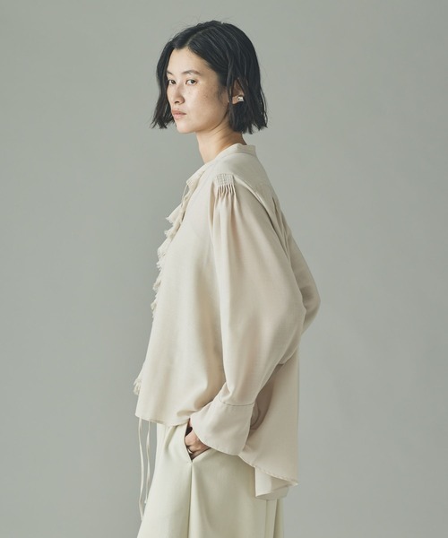 Curensology（カレンソロジー） ブラウス シャツ /ウールMIXビエラ