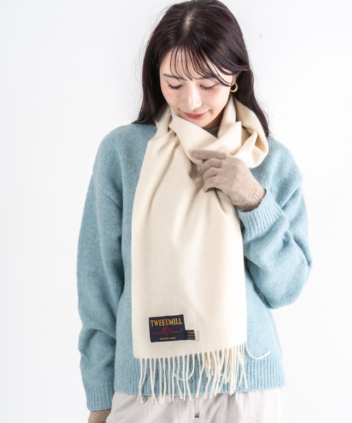 【美品】人気色　TWEED MILL 大判ストール TWEED MILL（ツイードミル） マフラー ストール 「TWEEDMILL」大判