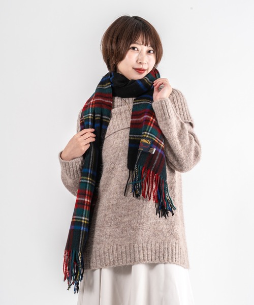 【美品】人気色　TWEED MILL 大判ストール TWEED MILL（ツイードミル）の「[TWEED MILL/ツイードミル] 70×190