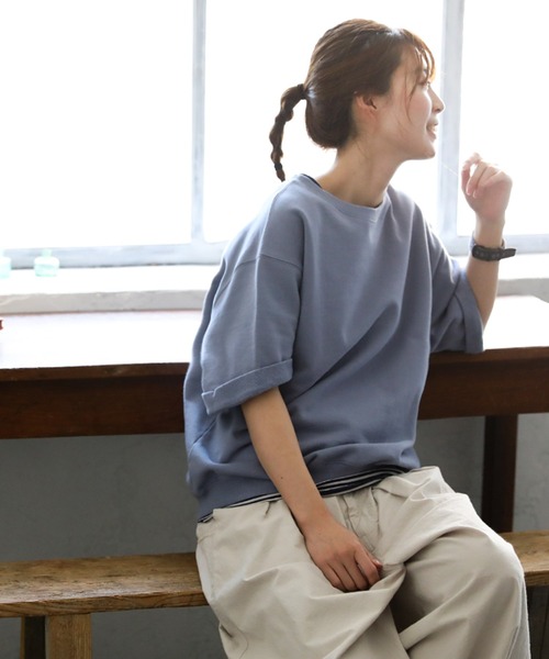 「soulberry」 スウェットカットソー L ブルーグレー レディース_画像4