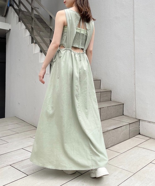 「Chico」 ノースリーブワンピース FREE グリーン レディース_画像4