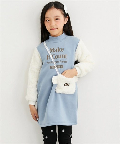 ワンピース 裏起毛ボアポケット付きワンピース キッズ 子供服 女の子