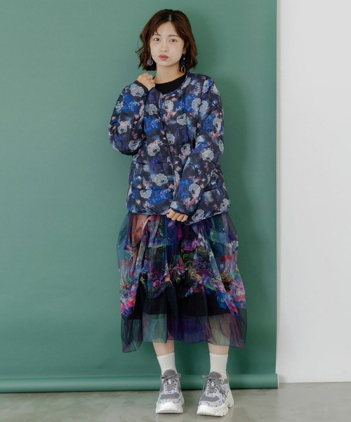 scolar リバーシブル ジャンパー スカラー ScoLar パリティのキャラと宇宙柄 リバーシブルブルゾン