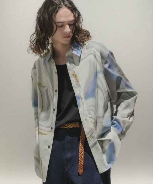 「Casper John」 長袖シャツ X-SMALL ベージュ メンズ_画像3