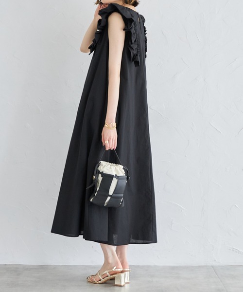 「each」 「Deux Amour」ノースリーブワンピース FREE ブラック レディース_画像6