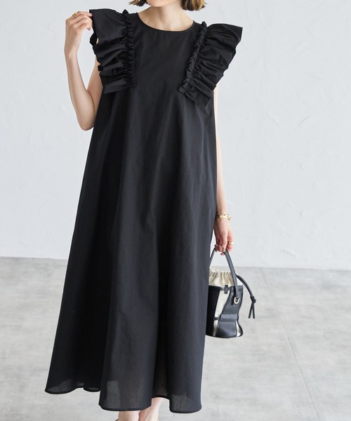 「each」 「Deux Amour」ノースリーブワンピース FREE ブラック レディース_画像7