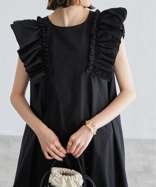 「each」 「Deux Amour」ノースリーブワンピース FREE ブラック レディース_画像8