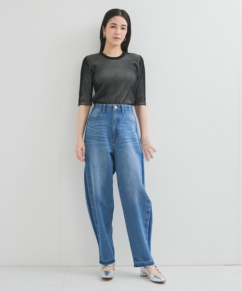 「LE CERCLE par rope'」 7分袖カットソー FREE ブラック系その他 レディース_画像2